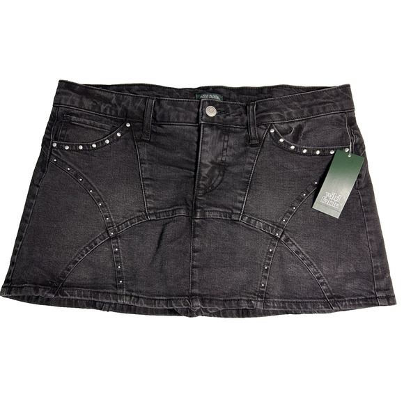 Wild Fable Micro Skort Womens M Black Studded Western Rodeo Festival Cowgirl - Picture 2 of 7